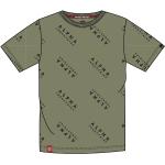 Olivgrüne Alpha Industries Inc. T-Shirts aus Baumwolle für Herren Größe XL 