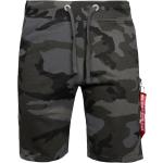 Schwarze Camouflage Alpha Industries Inc. Cargo-Shorts mit Reißverschluss aus Baumwolle für Herren Größe XXL 