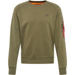 Dunkelgrüne Alpha Industries Inc. Herrensweatshirts mit Reißverschluss aus Baumwolle Größe XXL 