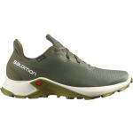 Olivgrüne Salomon Alphacross Gore Tex Trailrunning Schuhe in Normalweite aus Textil wasserdicht für Herren Größe 49,5 