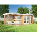 Reduzierte Alpholz 5-Eck Gartenhäuser 40mm aus Massivholz mit Terrasse 