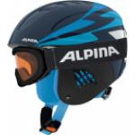 Alpina Carat Set Skihelm inklusive Skibrille (Größe: 51-55 cm, 81 nightblue inkl. Ruby S)