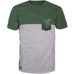 Graue Melierte Alprausch Shirts mit Tasche aus Baumwolle für Herren Größe XL 2-teilig 