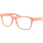 Alsino Nerd Brille ohne Stärke Karneval Fasching Sonnenbrille Schwarz Hornbrille für Kostüm Accessoires Modebrille (klar) (V-1099 orange)