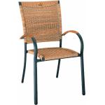 Anthrazitfarbene Best Freizeitmöbel Polyrattan Gartenstühle pulverbeschichtet aus Polyrattan Outdoor Breite 50-100cm, Höhe 0-50cm, Tiefe 50-100cm 