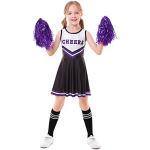 Schwarze Mini Cheerleader-Kostüme für Kinder Größe 134 