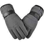 Graue Wasserdichte Gefütterte Handschuhe aus Baumwolle für Herren Einheitsgröße für den für den Winter 
