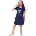 Reduzierte Blaue Animal-Print Kurzärmelige Kindernachthemden & Kindernachtkleider aus Baumwollmischung für Mädchen für den für den Sommer 