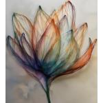 AluVerbund-Bild 80 x 80 cm: Wunderschöne Lotusblume im Aquarellstil. Digitale Zeichnung. (206109212)