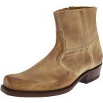 Beige Cowboy-Boots & Cowboystiefeletten mit Reißverschluss für Herren Größe 43 mit Absatzhöhe 3cm bis 5cm 