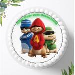 Alvin und die Chipmunks, Essbares Foto für Torten, Tortenbild, Tortenaufleger Ø 20cm - Super Qualität, 0048w