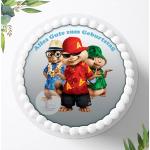 Alvin und die Chipmunks, Essbares Foto für Torten, Tortenbild, Tortenaufleger Ø 20cm - Super Qualität, 0050w
