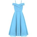 Himmelblaue Elegante Maxi Schulterfreie Kinderfestkleider aus Chiffon für Mädchen Größe 146 