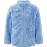 Blaue Atmungsaktive Stehkragen Teddyjacken für Kinder & Teddy Fleece Jacken für Kinder mit Reißverschluss aus Fleece für Mädchen Größe 110 für den für den Herbst 