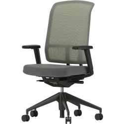 AM Chair mit Netzrücken und 2D-Armlehne (sierragrau/nero / LightNet sierragrau)