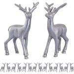 Silberne 23 cm Tierfiguren mit Hirsch-Motiv versilbert 2-teilig 