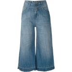 Reduzierte Blaue High Waist Jeans mit Reißverschluss für Damen Größe XS Weite 34, Länge 36 