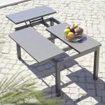 Anthrazitfarbene Amatio Rechteckige Lounge Tische aus Metall höhenverstellbar Breite 0-50cm, Höhe 0-50cm, Tiefe 0-50cm 