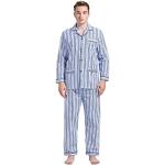 Hellblaue Pyjamas lang aus Flanell für Herren Größe L 2-teilig für den für den Winter 