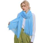 Hellblaue Unifarbene Pashmina-Schals für Damen für den für den Winter 