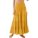 Gelbe Boho Maxi Maxiröcke aus Baumwolle für Damen Größe L für Partys für den für den Sommer 