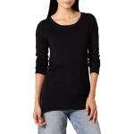 Reduzierte Schwarze Langärmelige Amazon Essentials U-Ausschnitt Damensweatshirts aus Baumwollmischung Größe S 