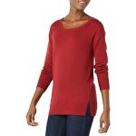 Reduzierte Dunkelrote Langärmelige Amazon Essentials U-Ausschnitt Damensweatshirts aus Baumwollmischung Größe L 