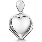 Amberta Damen 925 Sterling Silber Vier-Wege Medaillon: Herzförmiges Andenken