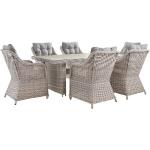 Hellgraue Ambia Garden Dining Lounge Sets aus Polyrattan Breite 100-150cm, Höhe 200-250cm, Tiefe 50-100cm 7-teilig 