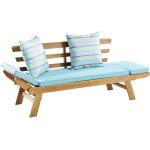 Blaue Gartenmöbel Holz geölt aus Massivholz mit Kissen Breite 150-200cm, Höhe 150-200cm, Tiefe 50-100cm 2 Personen 