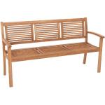 Beige 3-Sitzer Gartenbänke geölt aus Massivholz mit Armlehne Breite 150-200cm, Höhe 150-200cm, Tiefe 50-100cm 