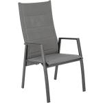 Anthrazitfarbene Gartenstühle Metall aus Metall mit verstellbarer Rückenlehne Breite 100-150cm, Höhe 100-150cm, Tiefe 50-100cm 