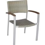 Silberne Polyrattan Gartenstühle geölt aus Akazie stapelbar Breite 50-100cm, Höhe 50-100cm, Tiefe 50-100cm 