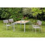 Silberne Polyrattan Gartenstühle geölt aus Akazienholz stapelbar Breite 50-100cm, Höhe 50-100cm, Tiefe 50-100cm 