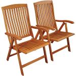 Braune Gartenstühle & Balkonstühle geölt aus Massivholz mit verstellbarer Rückenlehne Breite 100-150cm, Höhe 100-150cm, Tiefe 50-100cm 
