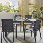 Anthrazitfarbene Ambia Rechteckige Gartenstühle Metall aus Aluminium stapelbar Breite 50-100cm, Höhe 50-100cm, Tiefe 50-100cm 
