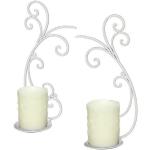 Weiße 33 cm Ambiente Haus Kerzenständer Sets aus Schmiedeeisen 2-teilig 
