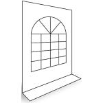 Ambisphere PVC 550gr/m² Seitenteil für Partyzelt Pergola Pavillon Gartenpavillon 2x2m Seitenwand mit Fenster in diversen Grossen und Farben Faltpavillon (2x2m(Hogh), Weiss)
