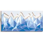 Blaue Ambivalenz Wandgarderoben & Hängegarderoben mit Berg-Motiv aus Holz Breite 0-50cm, Höhe 0-50cm, Tiefe 0-50cm 