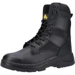 Schwarze Amblers Safety High Top Sneaker & Sneaker Boots mit Reißverschluss aus Leder mit Stahlkappe für Herren Größe 42 