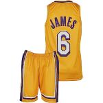 Amdrabola Lakers Lebron James Basketball Kinder Trikot Bausatz, Gelb, Komm mit Shorts Basketballfans (134,Gelb)