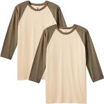 American Apparel Unisex CVC Raglan T-Shirt, Stil G2003CVC, 2er-Pack, Heather Bone/Heather Army (2er-Pack), S