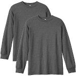 American Apparel Unisex-Erwachsene Langarm, Stil G1304, T-Shirt, Heather Charcoal (2er-Pack), M