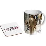 American Gangster Denzel Washington, Keramik-Kaffeetasse + Untersetzer, Geschenkset