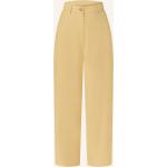 Gelbe Vintage American Vintage Stoffhosen mit Reißverschluss für Damen Größe S 