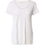 Weiße Vintage V-Ausschnitt T-Shirts aus Jersey für Damen Größe M 