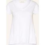 Weiße Vintage American Vintage Jacksonville Tiefer V-Ausschnitt T-Shirts für Damen Größe S 