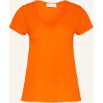 Reduzierte Neonorange Vintage American Vintage Jacksonville V-Ausschnitt T-Shirts für Damen Größe XS 