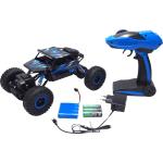 Amewi Conqueror "Blue" 4WD 1:18 Rock Crawler. Typ: Raupenfahrzeug, Motortyp: Elektromotor, Maßstab: 1:18. Länge: 24,6 cm, Breite: 133 mm, Höhe: 155 mm. Batterietechnologie: Nickel-Metallhydrid (NiMH), Batteriekapazität: 700 mAh, Batteriespannung: 4,8 V (22196)
