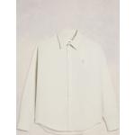 Weiße Bestickte Langärmelige Ami Paris Nachhaltige Button Down Kragen Hemden mit Button-Down-Kragen aus Canvas für Herren Größe L 